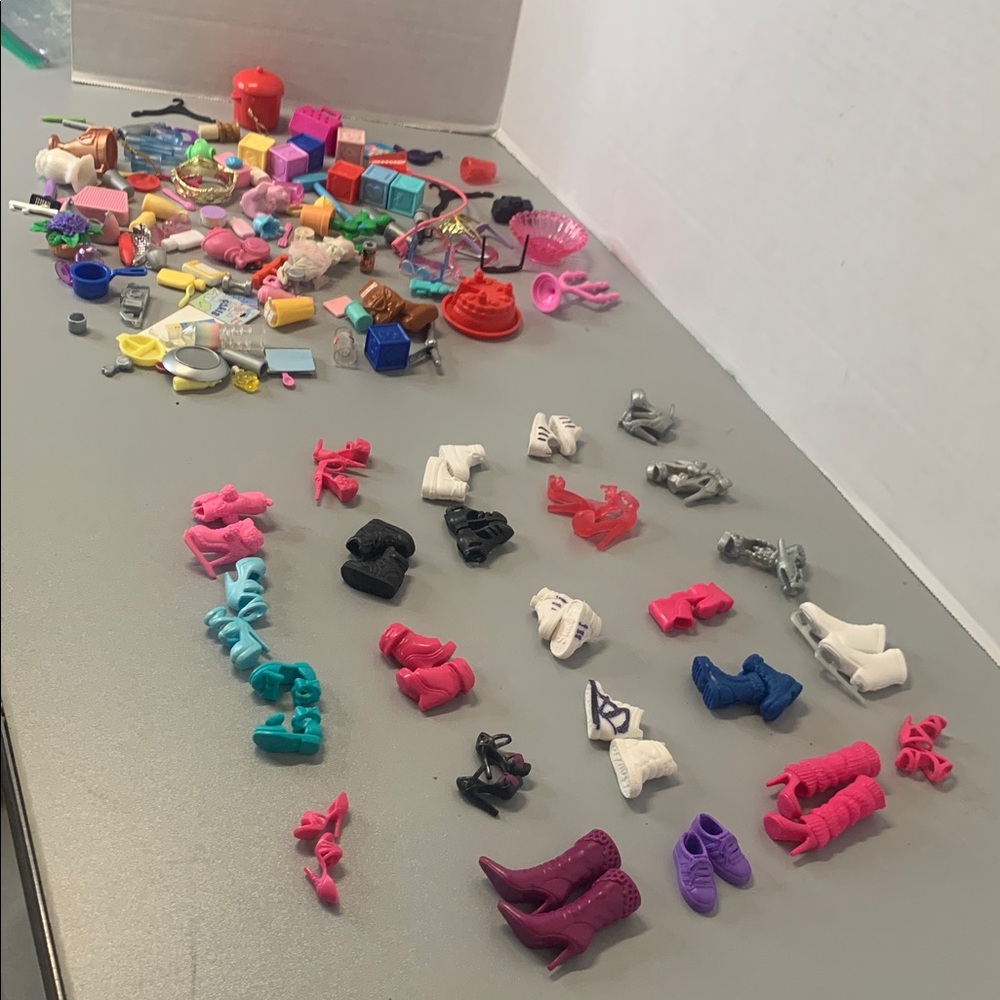 Collection Barbie Doll Accessories and 24 pair Shoes